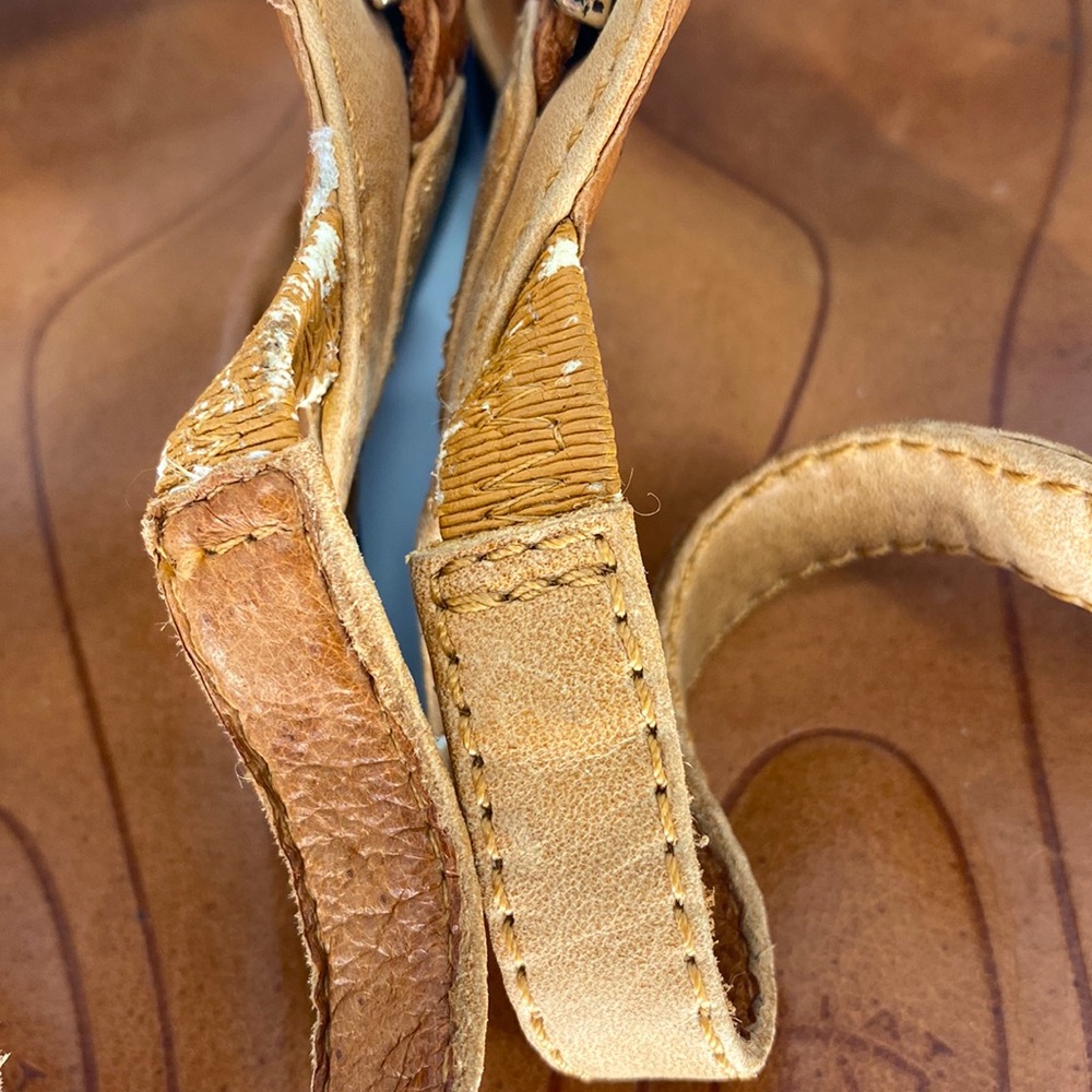 Ariat Stinson Camel Leather Heeled Sandals with Braided Detail Size 8 - Picture 7 of 13